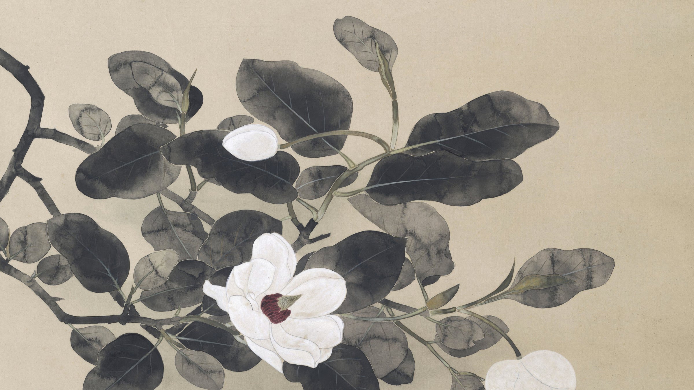 Japanese Magnolia spring floral painting