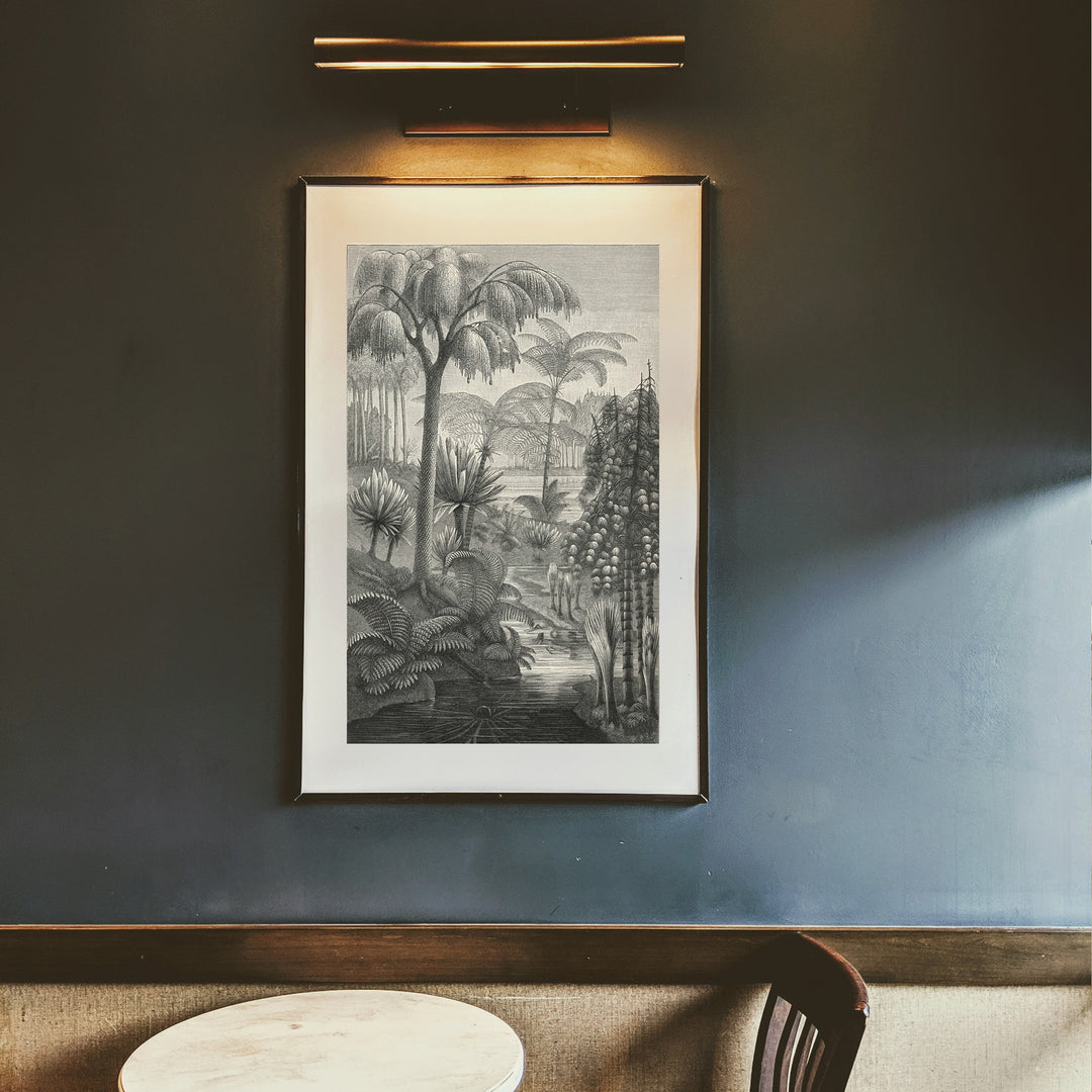 tropical landscape wall hanging, monochrome wall art