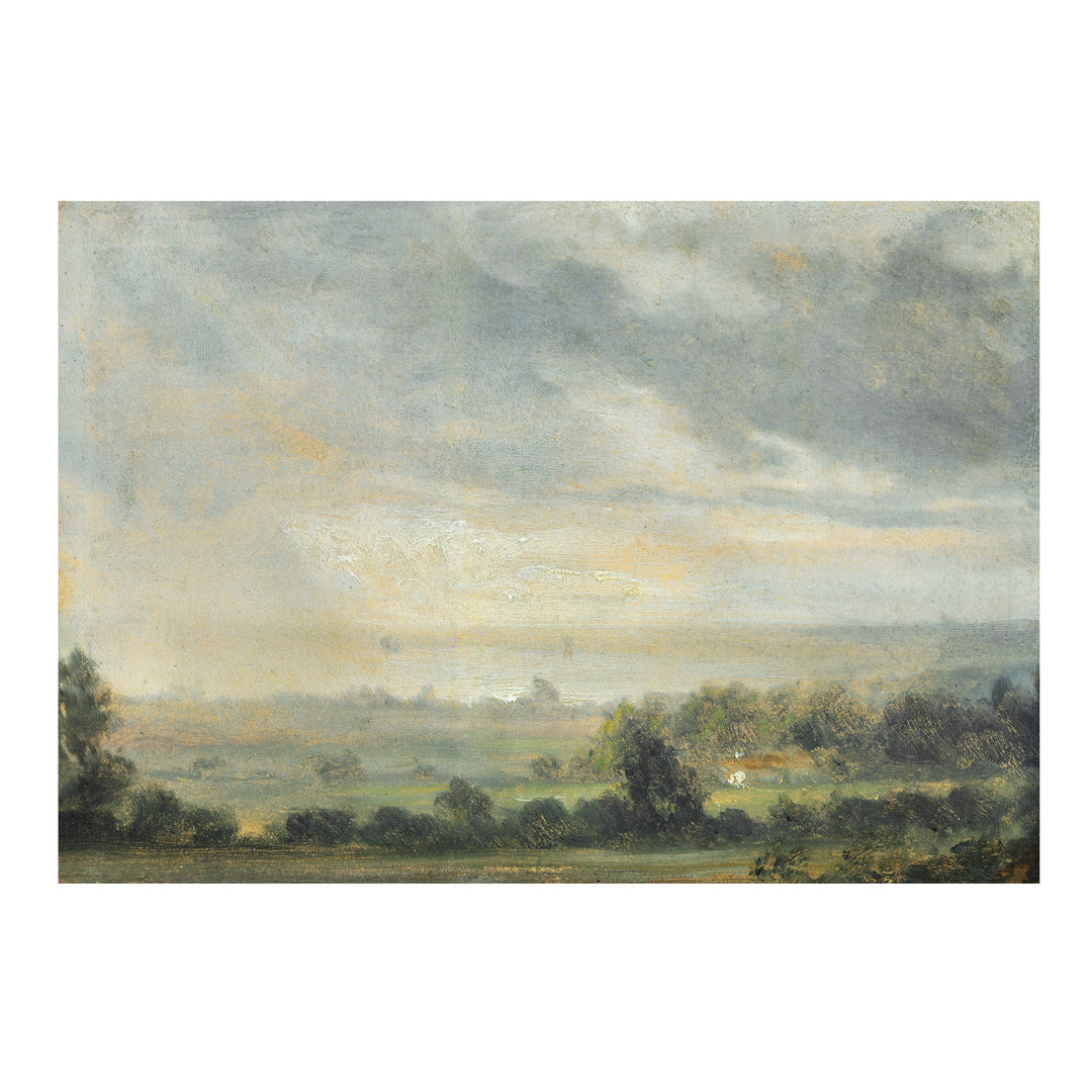 Vintage landscape painting of the Elbe Valley by  Johan Christian Claussen Dahl