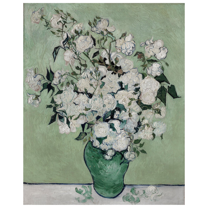 White roses vintage art print van gogh