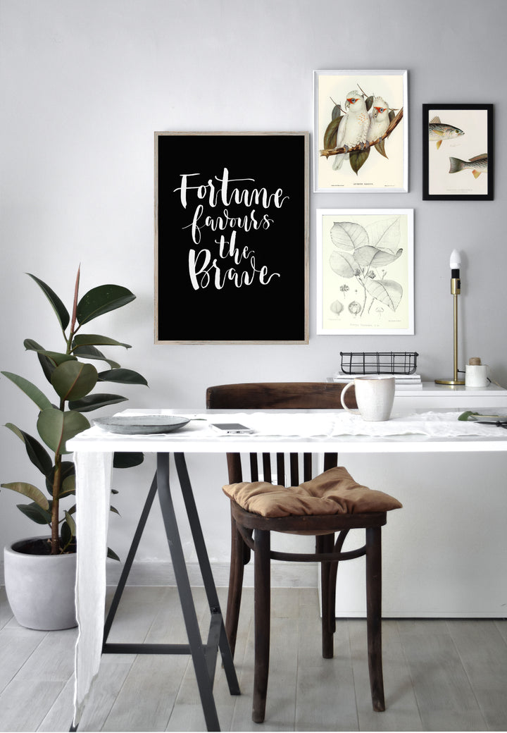 White cockatoo vintage print