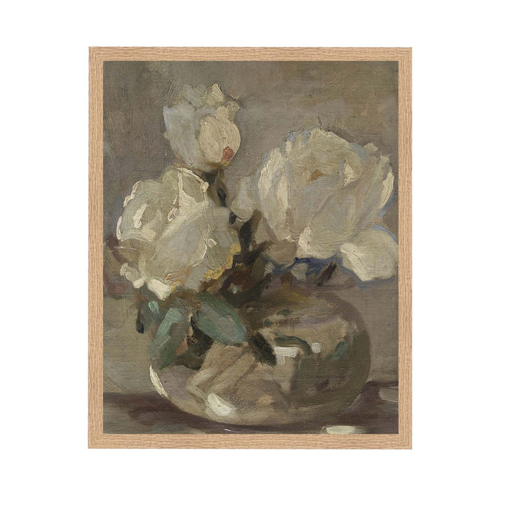 Neutral floral painting adapted from a painting by ALEXANDER KOESTER
