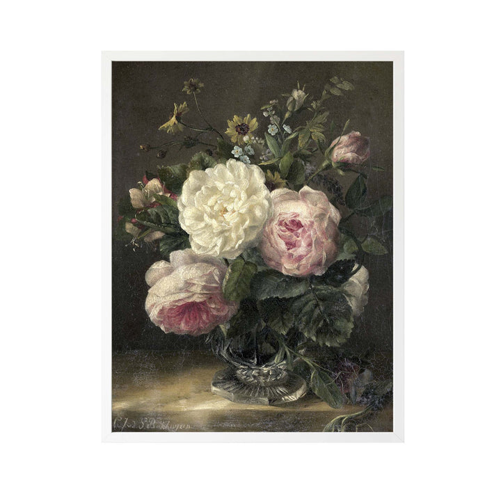 Still life rose oil painting in a crystal vase - Attica Press