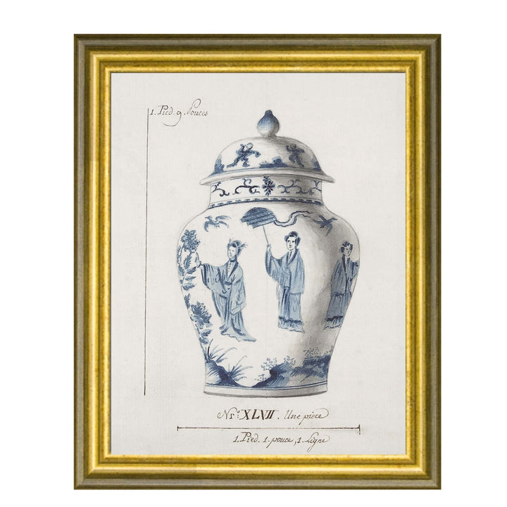 Illustration of a blue and white chinese ginger jar