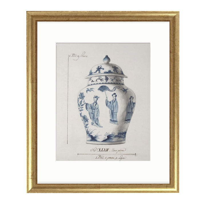 Illustration of a blue and white chinese ginger jar