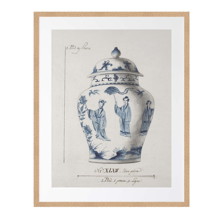 Illustration of a blue and white chinese ginger jar