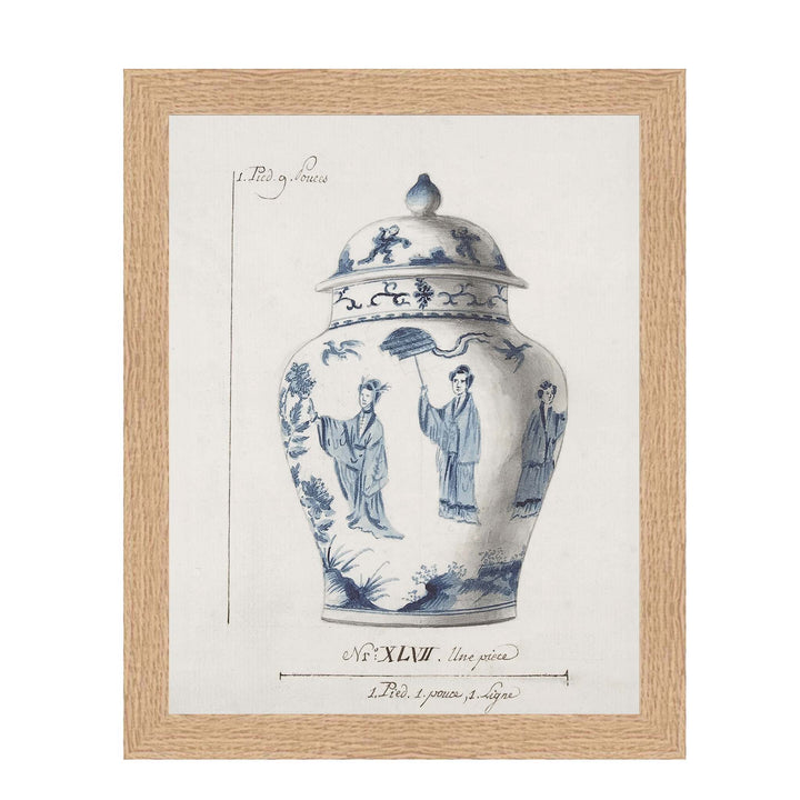 Illustration of a blue and white chinese ginger jar