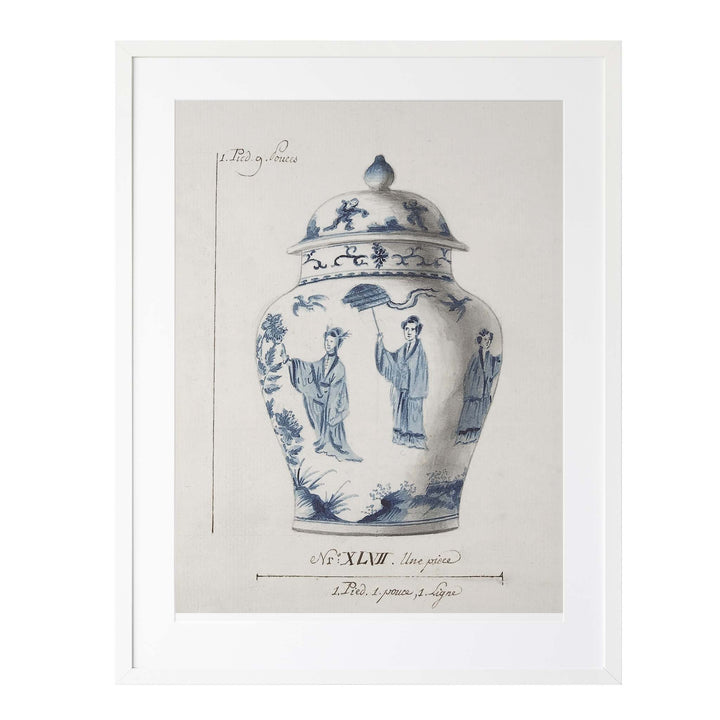 Illustration of a blue and white chinese ginger jar