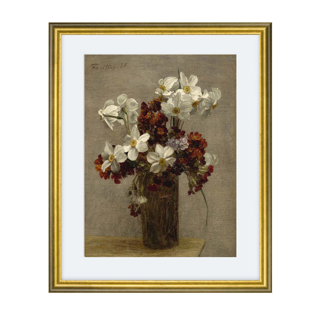 floral painting of daffodils - Narcisses by Henri Fantin-Latour