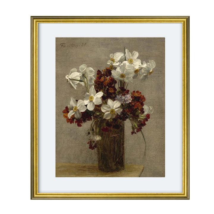 floral painting of daffodils - Narcisses by Henri Fantin-Latour