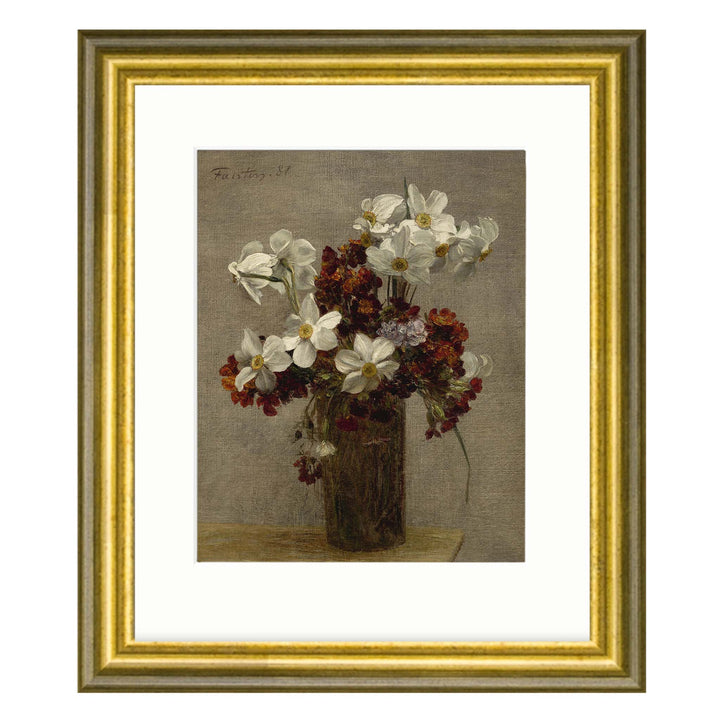 floral painting of daffodils - Narcisses by Henri Fantin-Latour