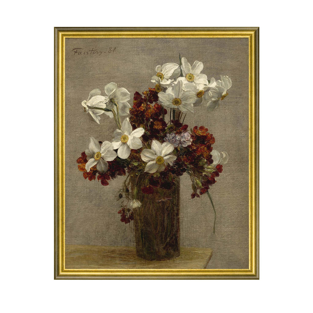 floral painting of daffodils - Narcisses by Henri Fantin-Latour