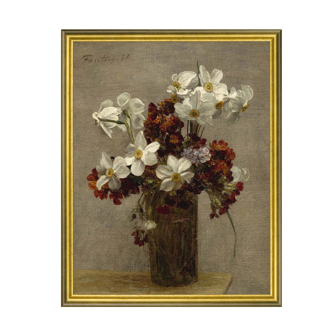 floral painting of daffodils - Narcisses by Henri Fantin-Latour