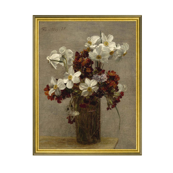 floral painting of daffodils - Narcisses by Henri Fantin-Latour