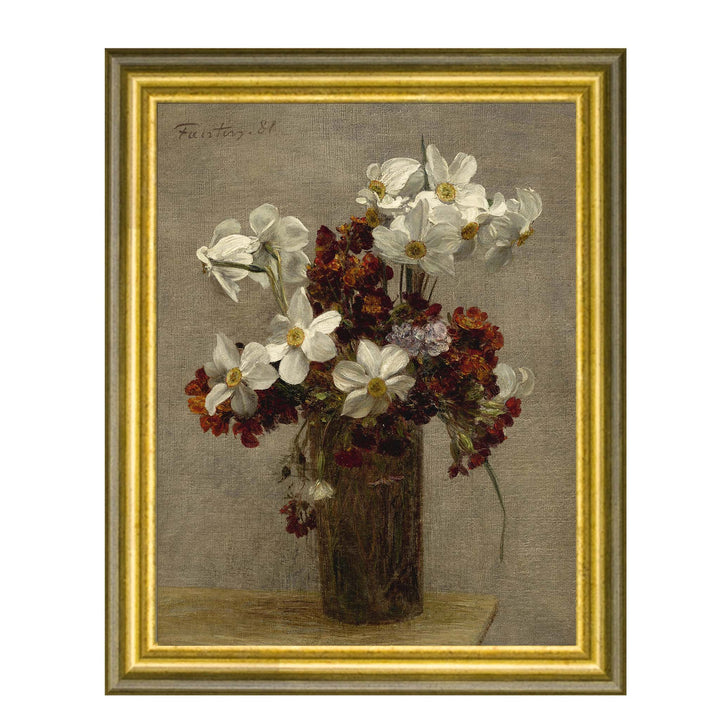 floral painting of daffodils - Narcisses by Henri Fantin-Latour