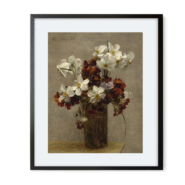 floral painting of daffodils - Narcisses by Henri Fantin-Latour