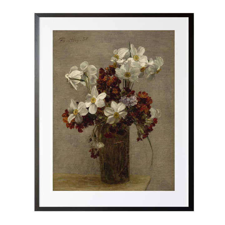 floral painting of daffodils - Narcisses by Henri Fantin-Latour