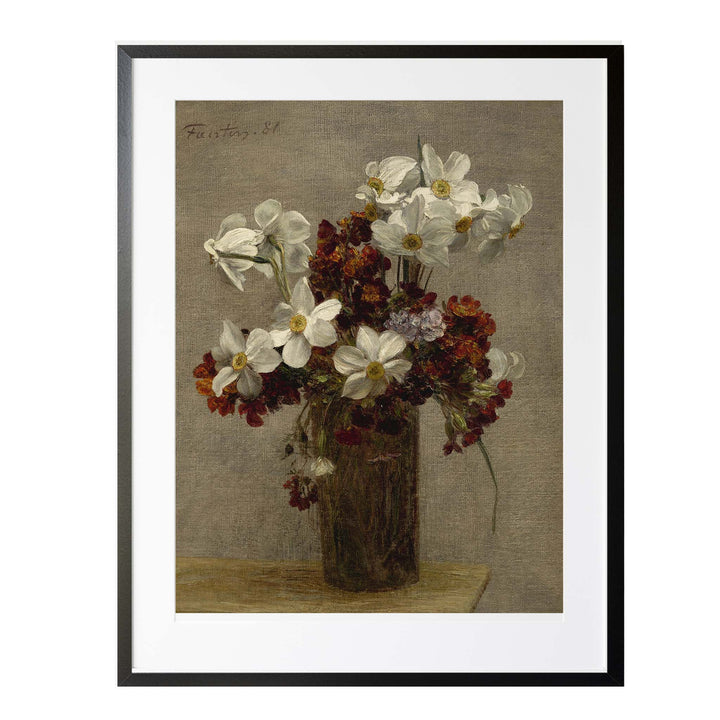 floral painting of daffodils - Narcisses by Henri Fantin-Latour