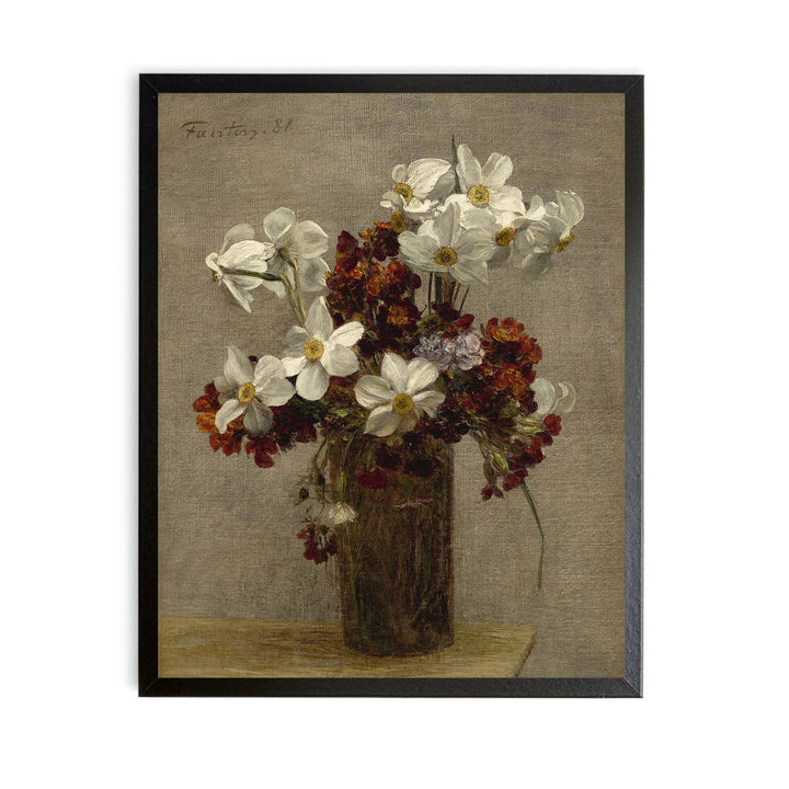 floral painting of daffodils - Narcisses by Henri Fantin-Latour