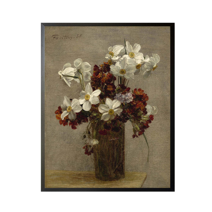 floral painting of daffodils - Narcisses by Henri Fantin-Latour