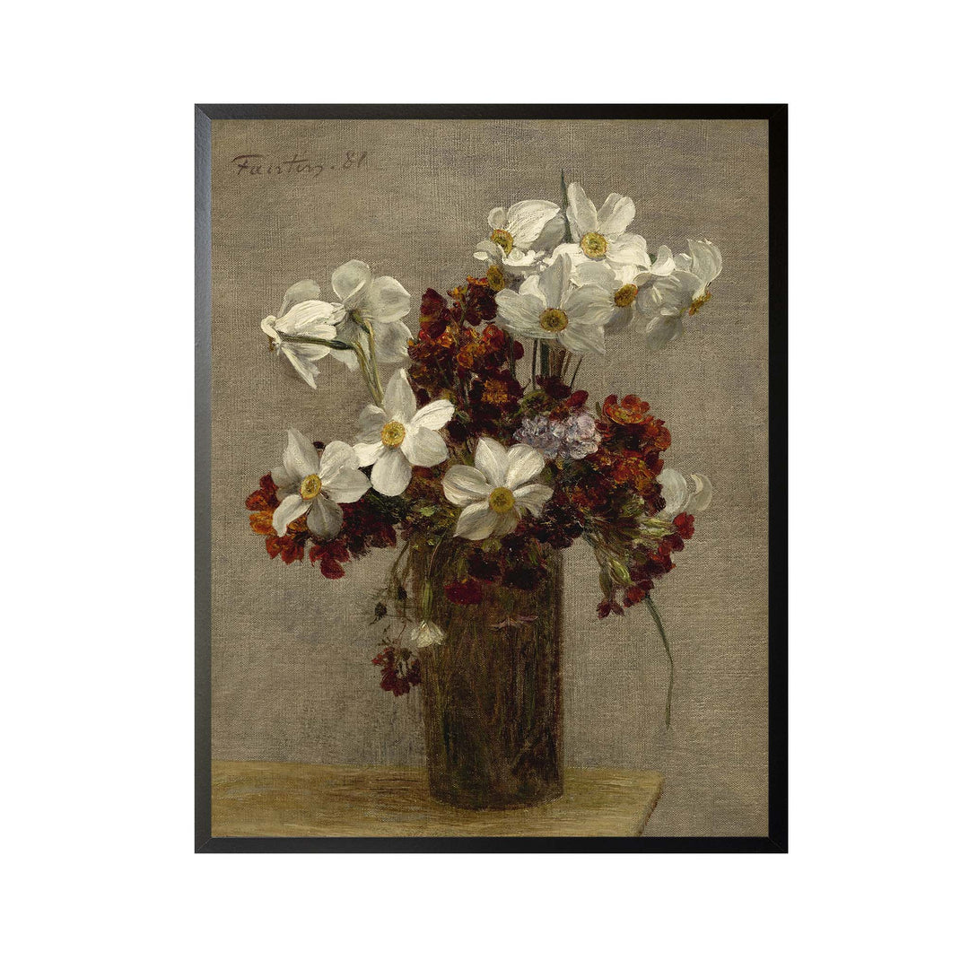 floral painting of daffodils - Narcisses by Henri Fantin-Latour