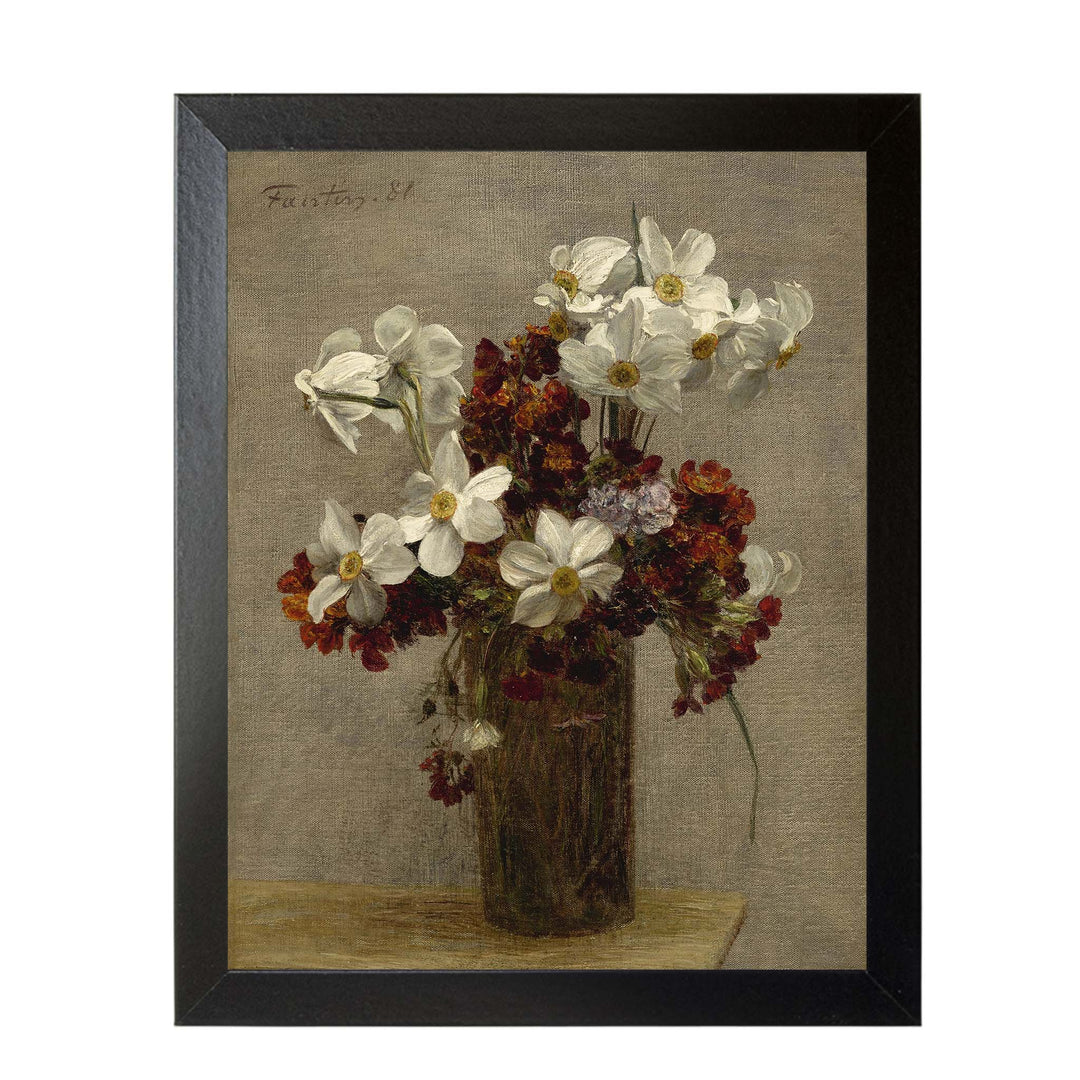 floral painting of daffodils - Narcisses by Henri Fantin-Latour