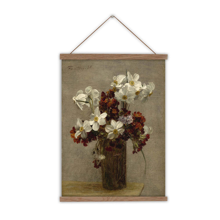 floral painting of daffodils - Narcisses by Henri Fantin-Latour