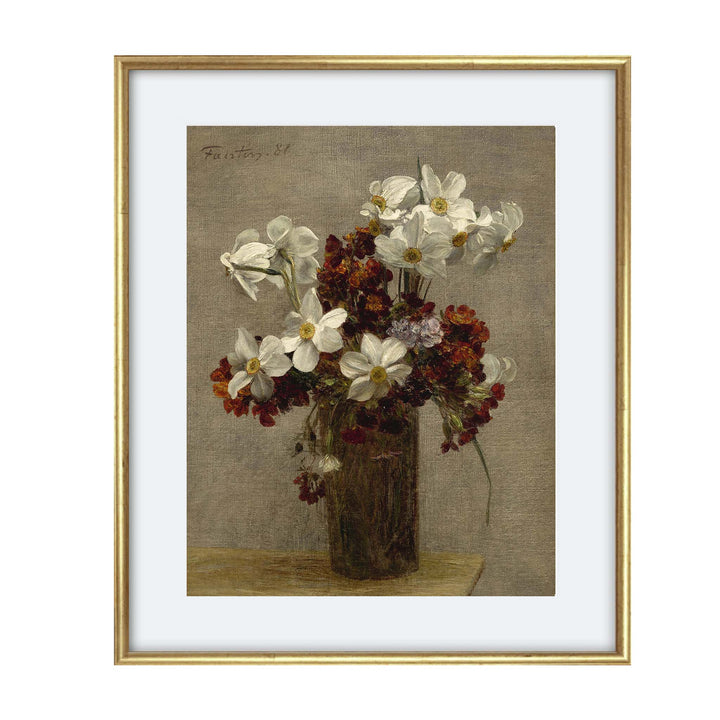 floral painting of daffodils - Narcisses by Henri Fantin-Latour