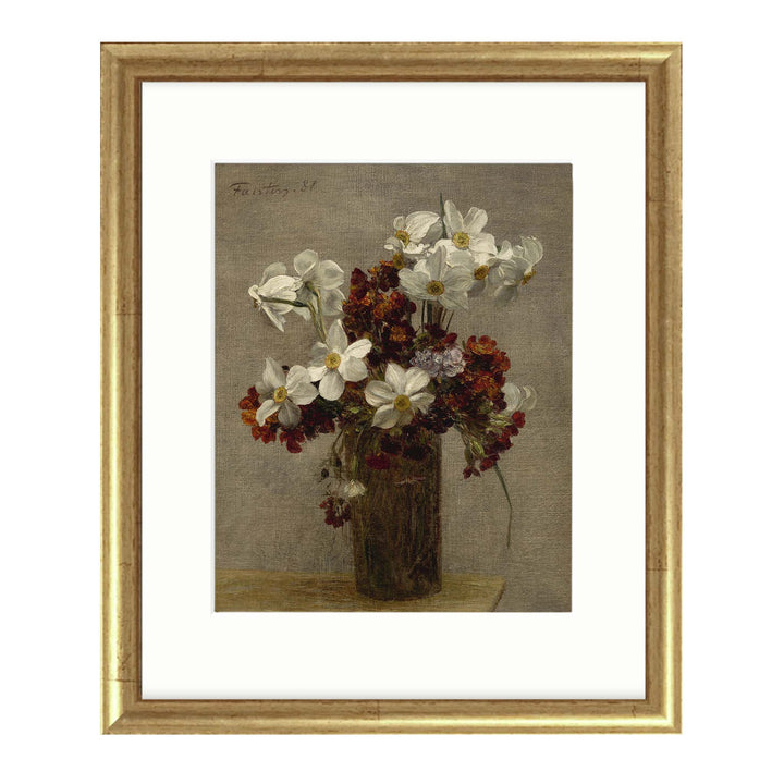 floral painting of daffodils - Narcisses by Henri Fantin-Latour