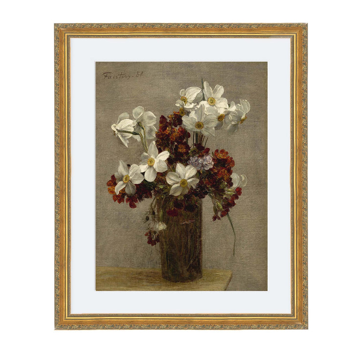 floral painting of daffodils - Narcisses by Henri Fantin-Latour