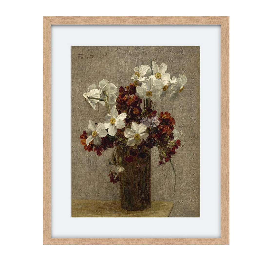 floral painting of daffodils - Narcisses by Henri Fantin-Latour