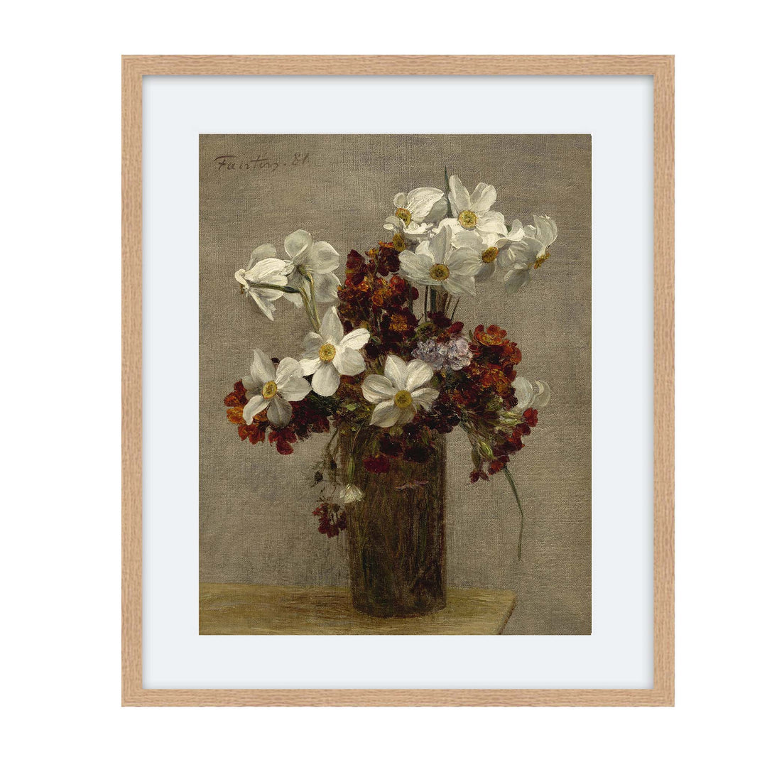 floral painting of daffodils - Narcisses by Henri Fantin-Latour