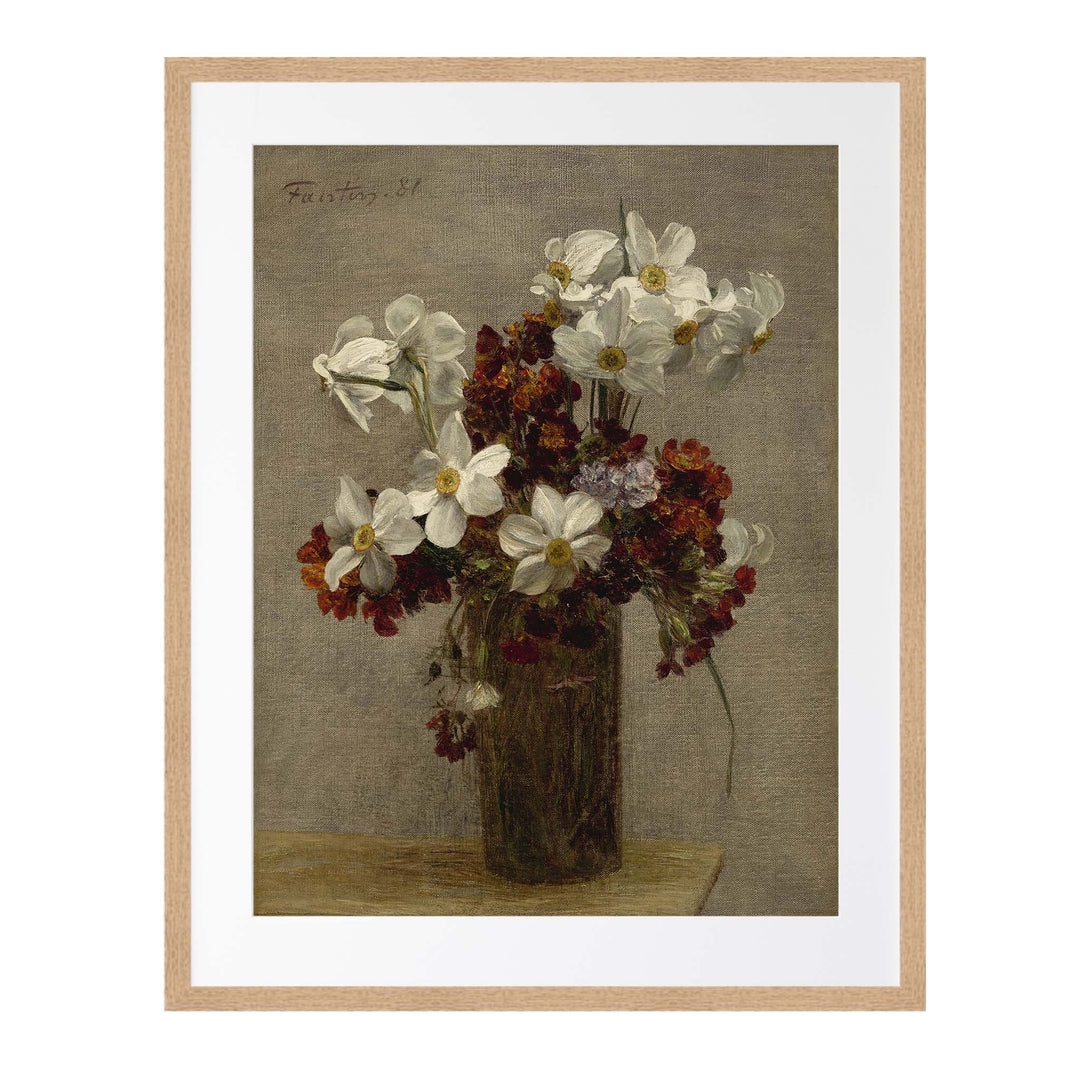 floral painting of daffodils - Narcisses by Henri Fantin-Latour