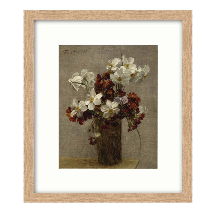 floral painting of daffodils - Narcisses by Henri Fantin-Latour