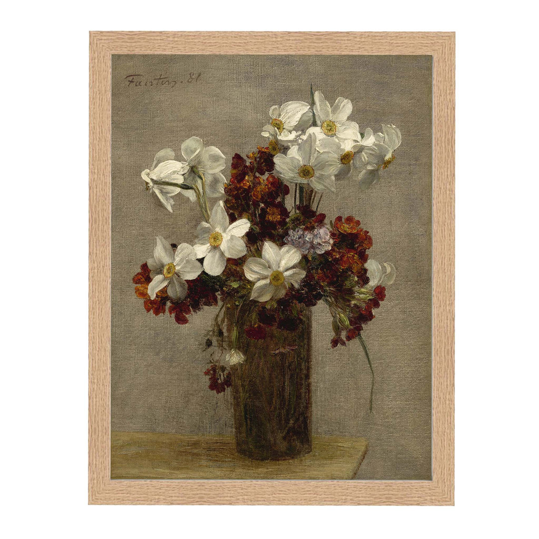 floral painting of daffodils - Narcisses by Henri Fantin-Latour