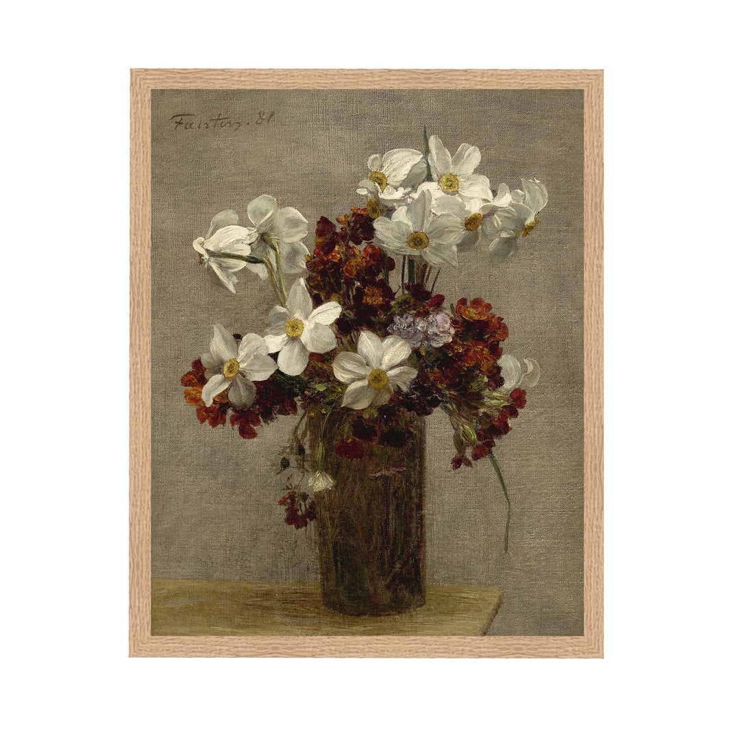 floral painting of daffodils - Narcisses by Henri Fantin-Latour