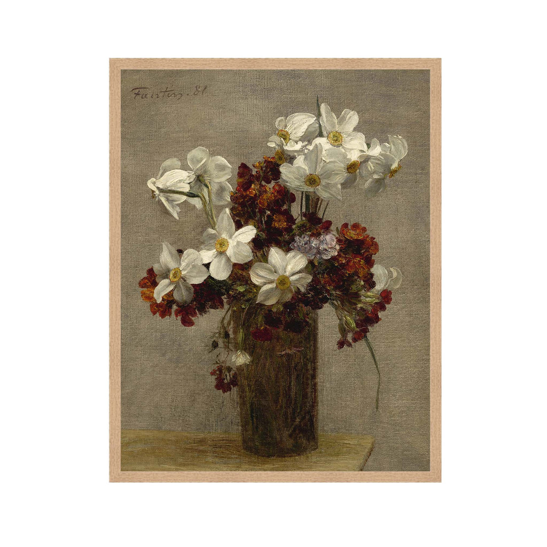 floral painting of daffodils - Narcisses by Henri Fantin-Latour