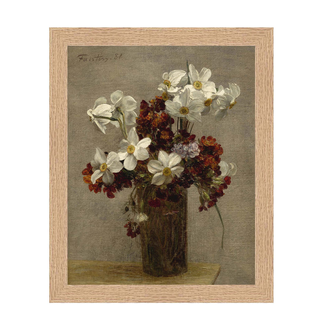 floral painting of daffodils - Narcisses by Henri Fantin-Latour