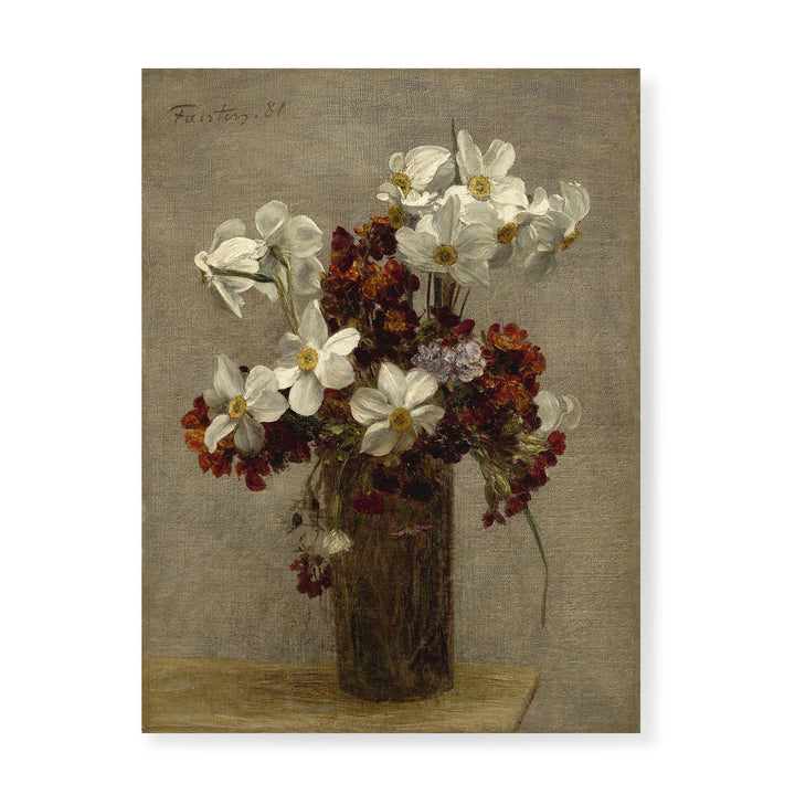 floral painting of daffodils - Narcisses by Henri Fantin-Latour