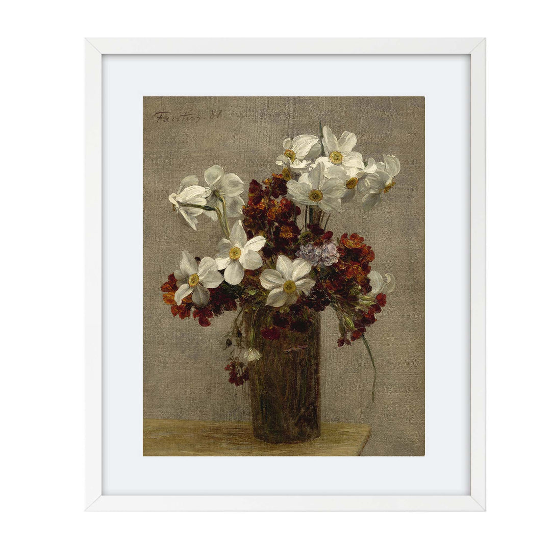 floral painting of daffodils - Narcisses by Henri Fantin-Latour