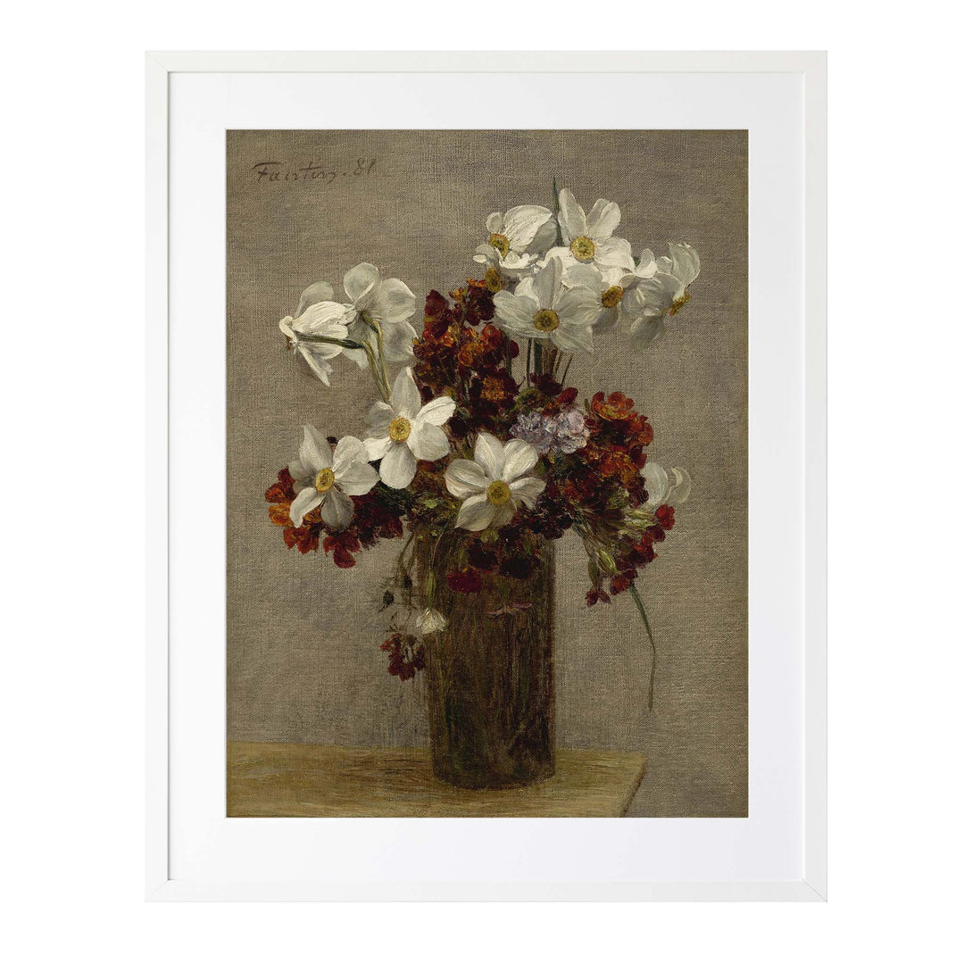 floral painting of daffodils - Narcisses by Henri Fantin-Latour