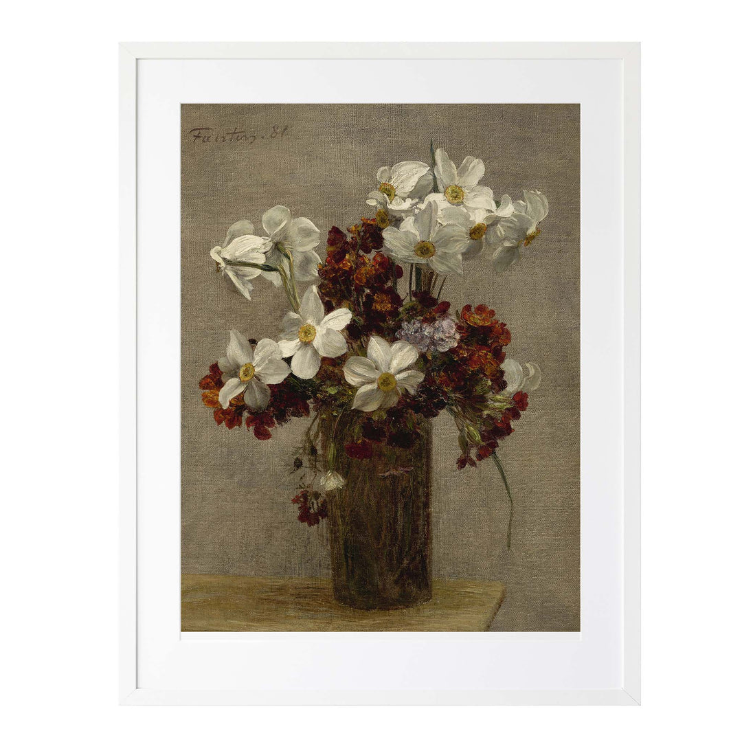 floral painting of daffodils - Narcisses by Henri Fantin-Latour