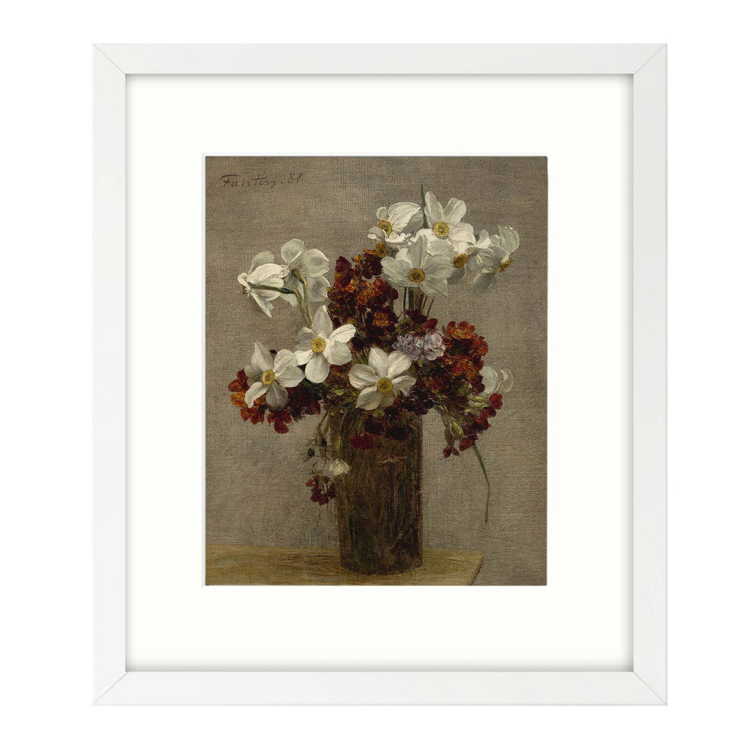 floral painting of daffodils - Narcisses by Henri Fantin-Latour