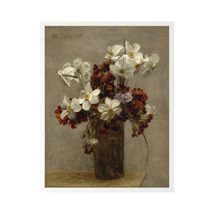 floral painting of daffodils - Narcisses by Henri Fantin-Latour