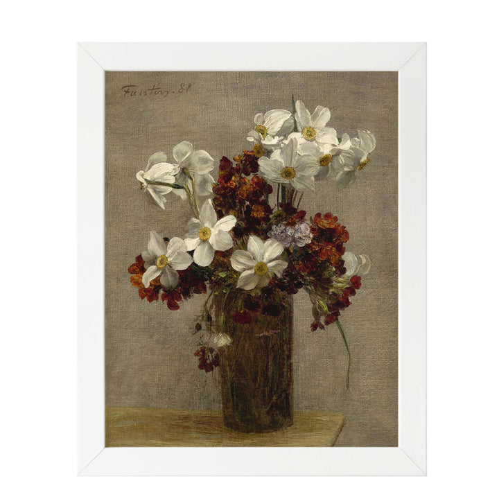 floral painting of daffodils - Narcisses by Henri Fantin-Latour