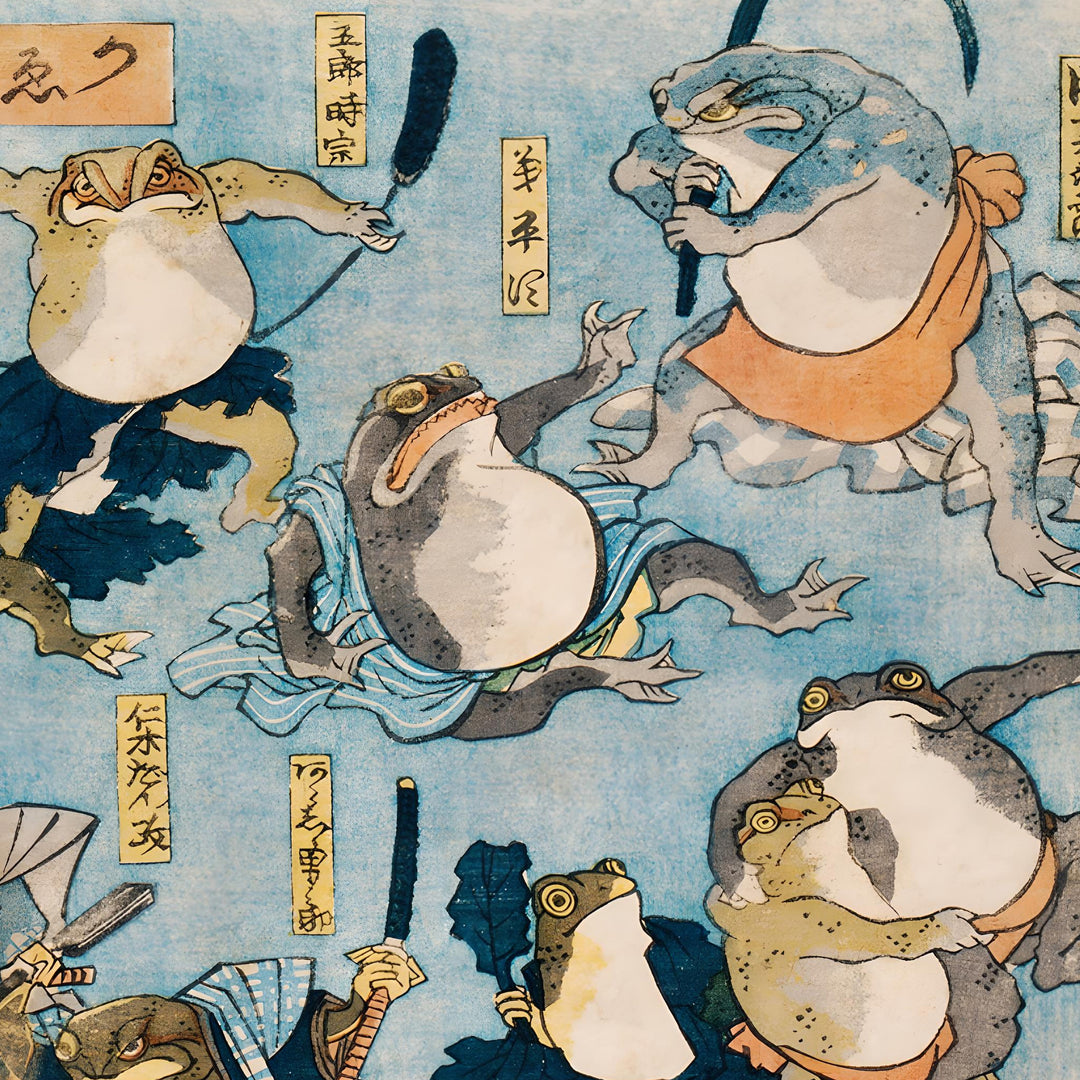 Samurai frogs wall art - Attica Press