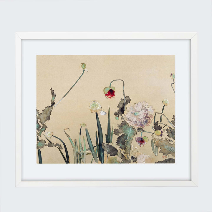Japanese Silk painting of an Early Summer Garden by Nishimura Goun