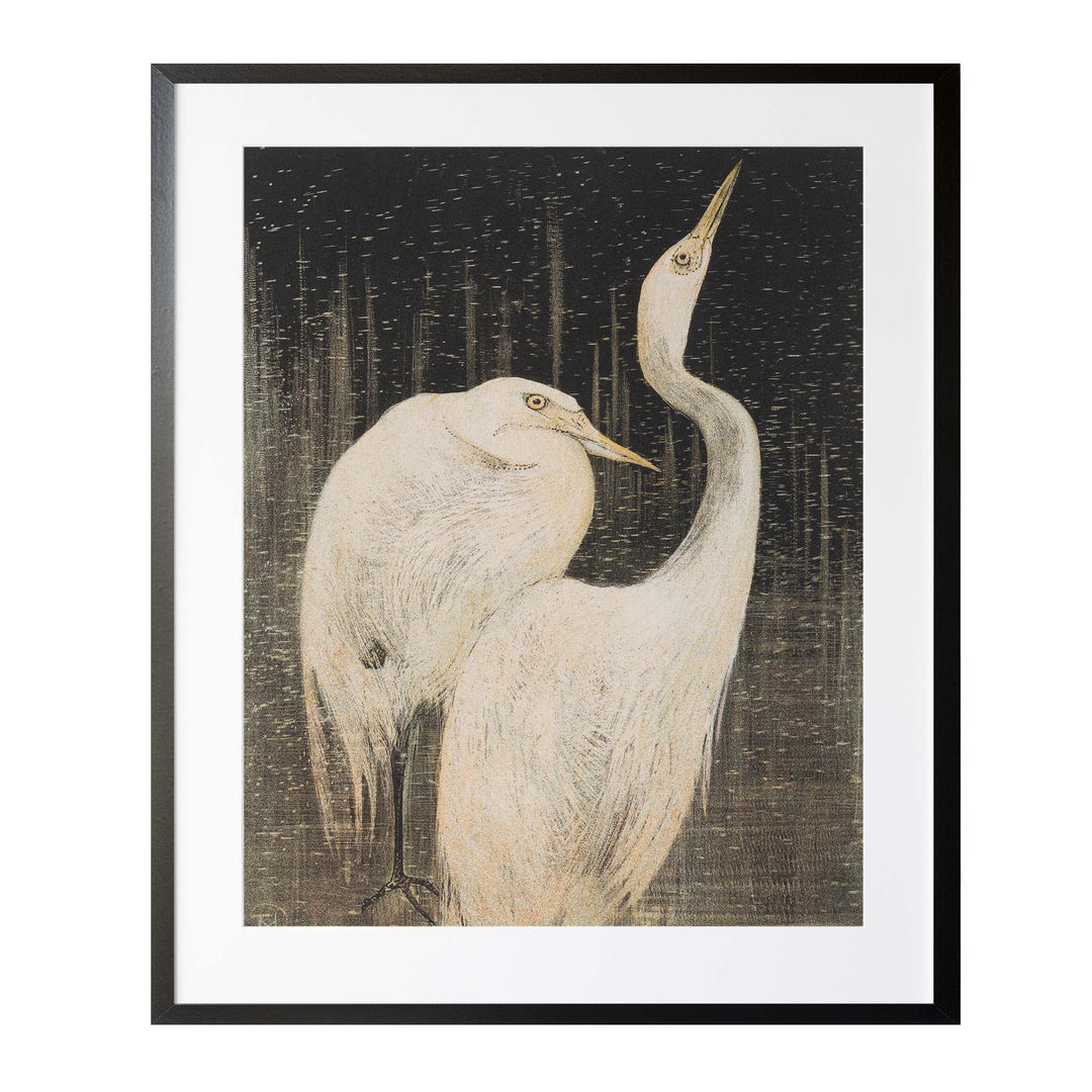 Painting fo two Egrets by Theo Van HoytemaPainting fo two Egrets by Theo Van Hoytema