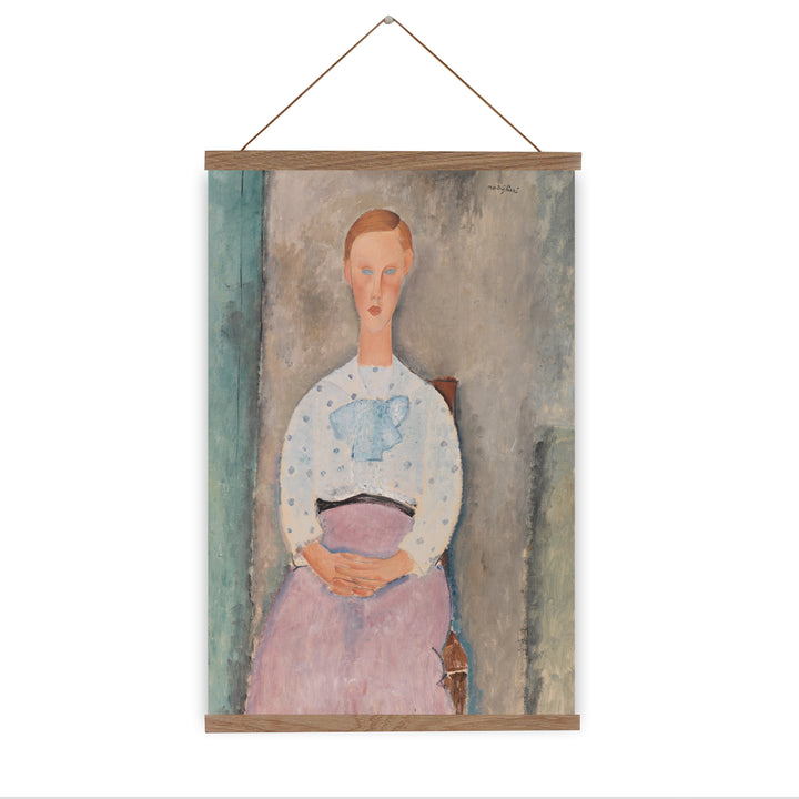 Amedeo Modigliani canvas wall chart girl pink skirt and polka dot blouse