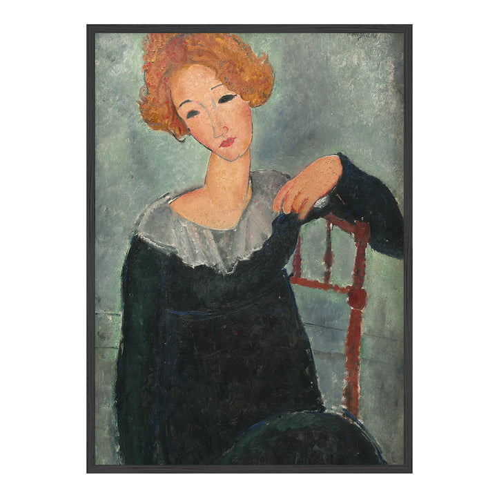Modigliani lady with red hair vintage print